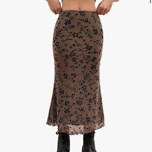 Floral Brown Skirt